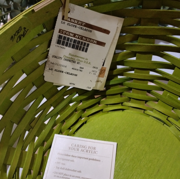 LONGABERGER MED AND LG SWOOP CELADON BASKET BOWL SET - Picture 5 of 8